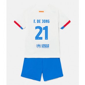 Barcelona Frenkie de Jong #21 Replica Away Stadium Kit for Kids 2023-24 Short Sleeve (+ pants)